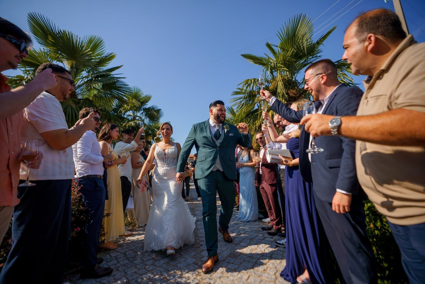 The couple's entrance at the reception