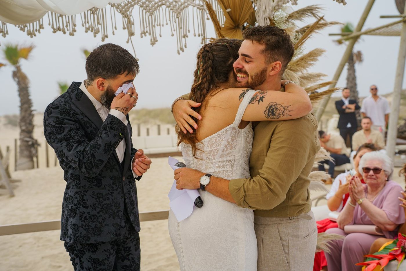 Groom moved to tears at the ceremony