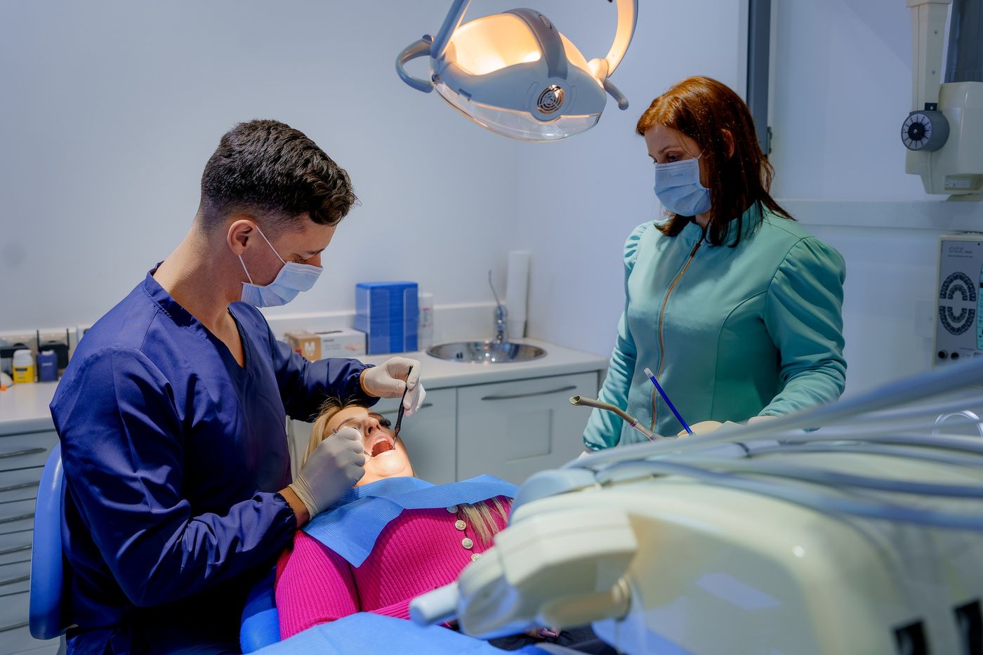 Dentist treating a patient
